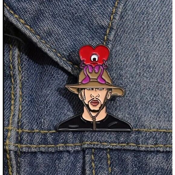 Bad‎ Bunny Enamel Pin | Reggaeton Music Pin - Picture 1 of 3